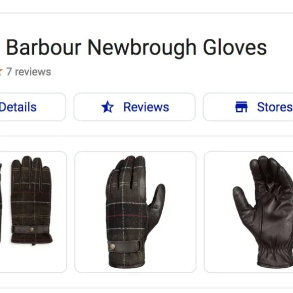 Barbour Men's NEWBROUGH TARTAN Leather Gloves MSRP$100 Bla/Grey Woven In England
